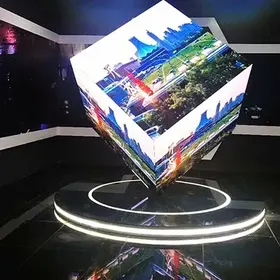 LED Cube 360 Rental Las Vegas — Rotating LED Video Cube for Rent
