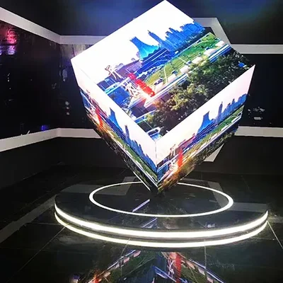 LED Cube 360 Rental Las Vegas — Rotating LED Video Cube for Rent