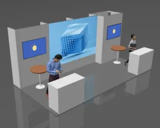 10x20 trade show booth with LED video wall rental Las Vegas