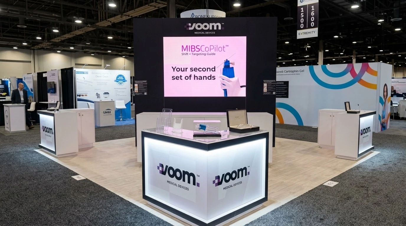 Premium product showcase booth with LED display